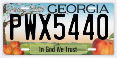 GA license plate PWX5440