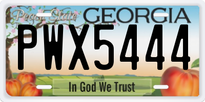 GA license plate PWX5444