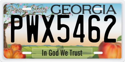 GA license plate PWX5462
