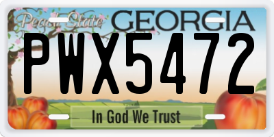 GA license plate PWX5472