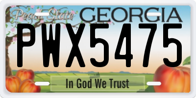 GA license plate PWX5475