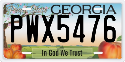 GA license plate PWX5476