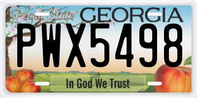 GA license plate PWX5498