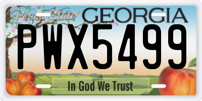 GA license plate PWX5499