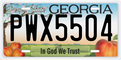 GA license plate PWX5504