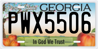 GA license plate PWX5506