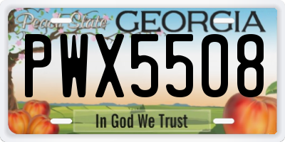 GA license plate PWX5508