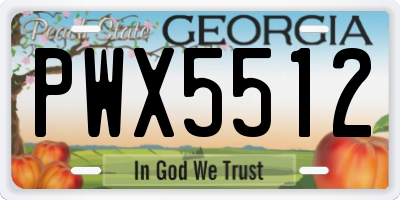 GA license plate PWX5512
