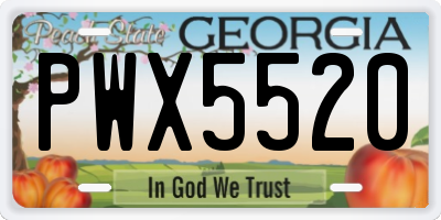 GA license plate PWX5520