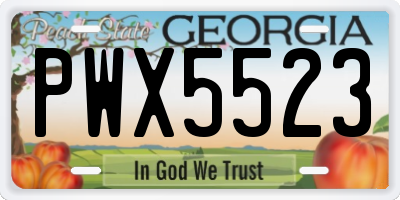 GA license plate PWX5523