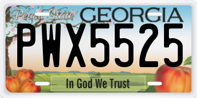GA license plate PWX5525