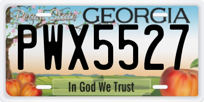 GA license plate PWX5527