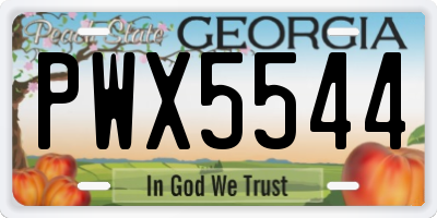 GA license plate PWX5544