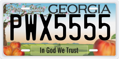 GA license plate PWX5555