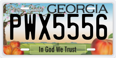 GA license plate PWX5556