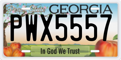 GA license plate PWX5557