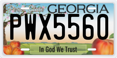 GA license plate PWX5560