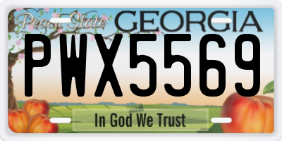 GA license plate PWX5569