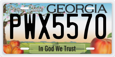 GA license plate PWX5570