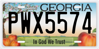 GA license plate PWX5574
