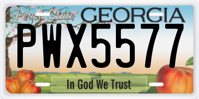 GA license plate PWX5577