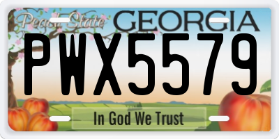 GA license plate PWX5579