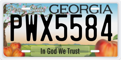 GA license plate PWX5584
