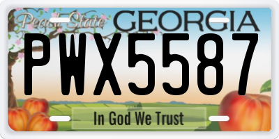 GA license plate PWX5587