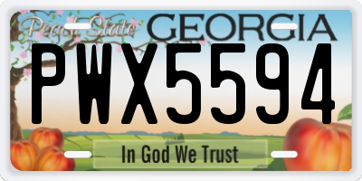 GA license plate PWX5594