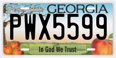 GA license plate PWX5599