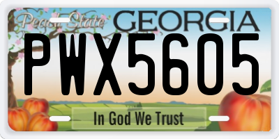 GA license plate PWX5605