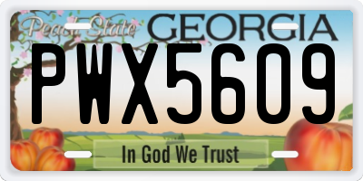 GA license plate PWX5609