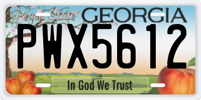 GA license plate PWX5612