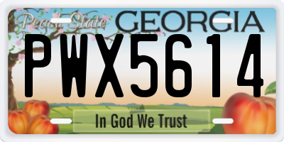 GA license plate PWX5614