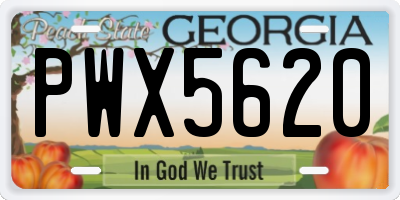 GA license plate PWX5620