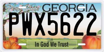 GA license plate PWX5622