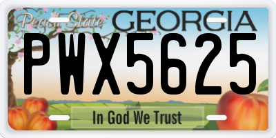 GA license plate PWX5625