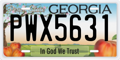 GA license plate PWX5631