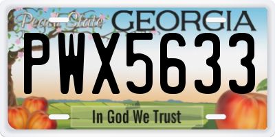 GA license plate PWX5633