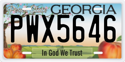 GA license plate PWX5646