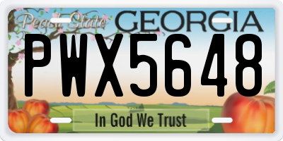 GA license plate PWX5648