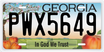 GA license plate PWX5649