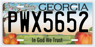 GA license plate PWX5652
