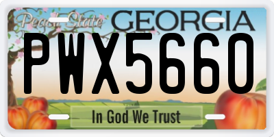 GA license plate PWX5660
