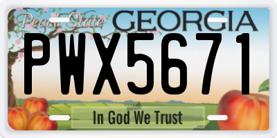 GA license plate PWX5671