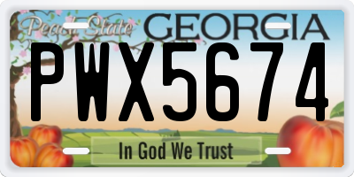 GA license plate PWX5674