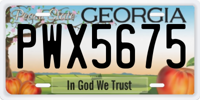 GA license plate PWX5675