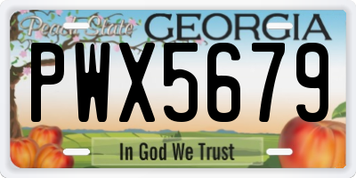 GA license plate PWX5679
