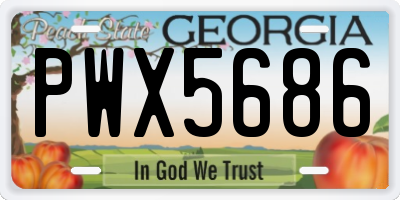 GA license plate PWX5686