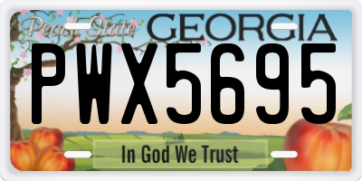 GA license plate PWX5695